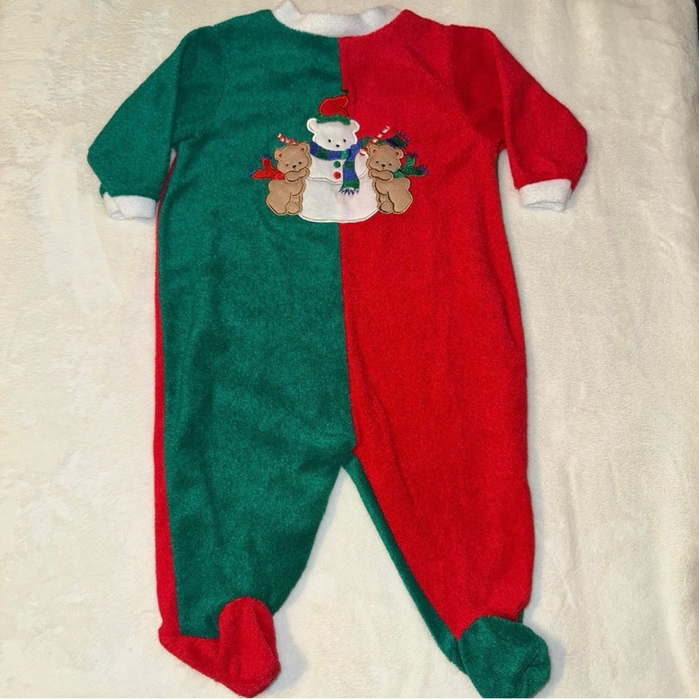 Christmas Little Me vintage terry pajamas size 6 months. Good condition